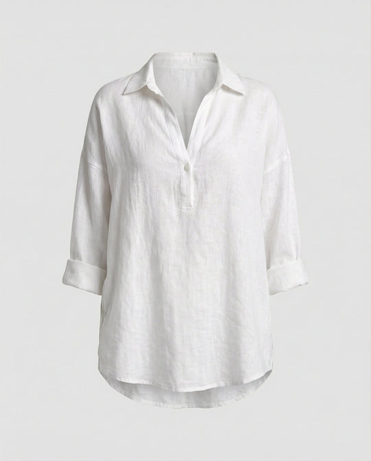 Leinenbluse Damen mit Knopfleiste