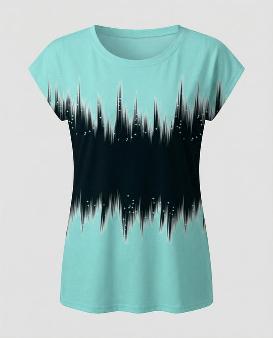 Aquarell Sommerbluse Damen Asymmetrisch