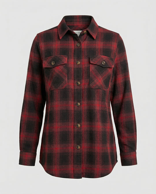 Damen Hemdjacke Flanell Karo