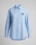 Damen Bluse mit Streifen und klassischem Kragen