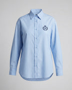 Damen Bluse mit Streifen und klassischem Kragen