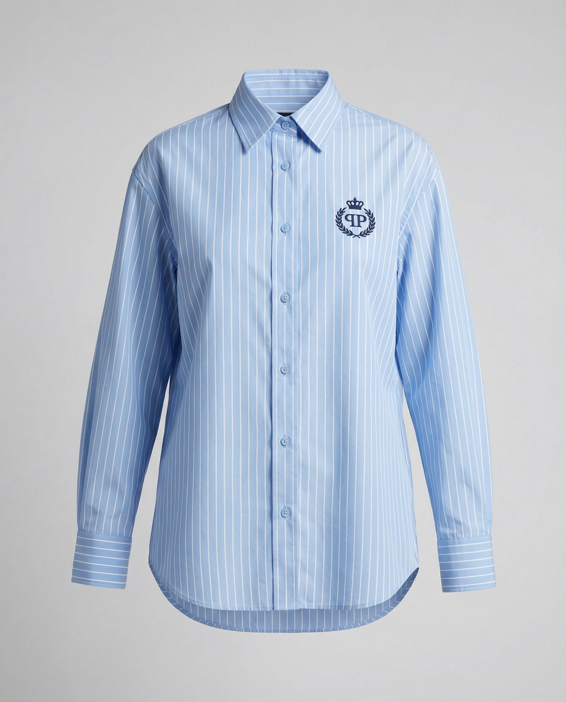 Damen Bluse mit Streifen und klassischem Kragen