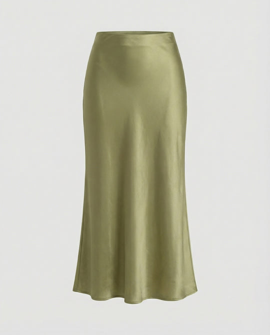 Damen Longskirt aus glattem Satin von R&B