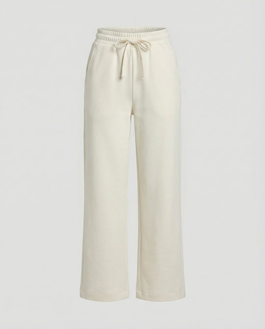 Damen Weite Stoffhose bequem mit elastischem Bund