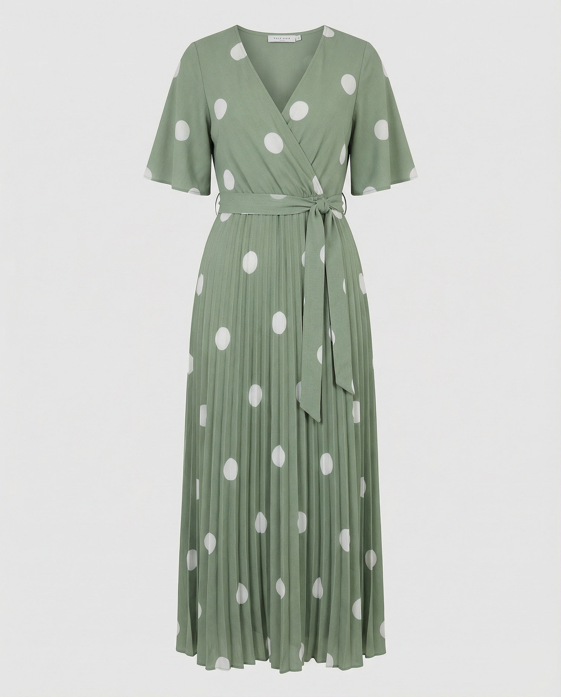 Damen Wickelkleid Midi plissiert