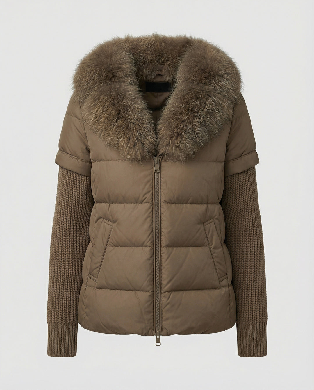Steppjacke Damen mit luxuriösem Kunstfellkragen