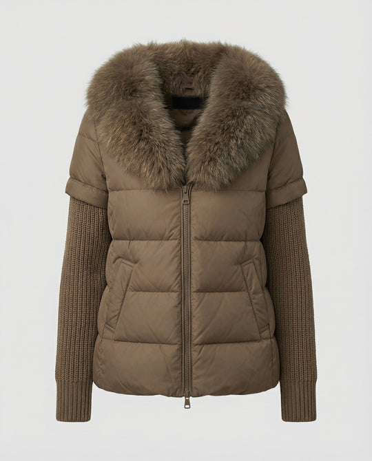 Steppjacke Damen mit luxuriösem Kunstfellkragen