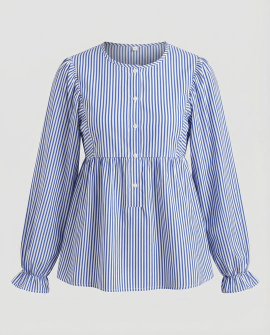 Damen Bluse Babydoll Streifen