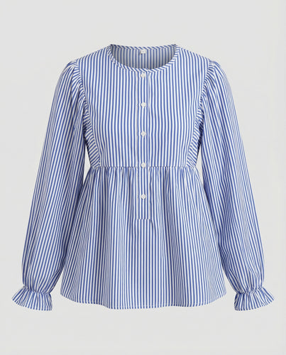 Damen Bluse Babydoll Streifen
