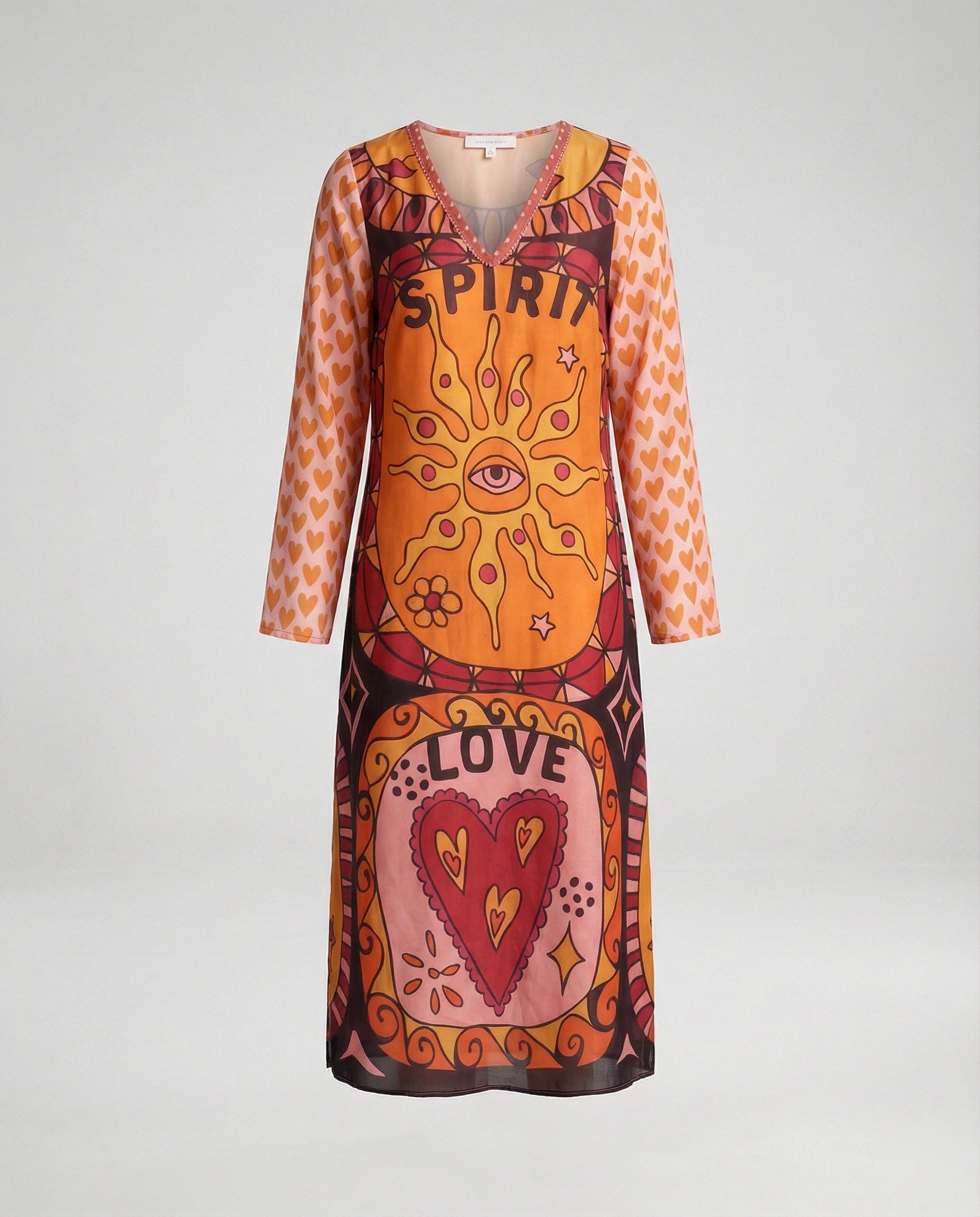 Damen Midikleid Ethno Print
