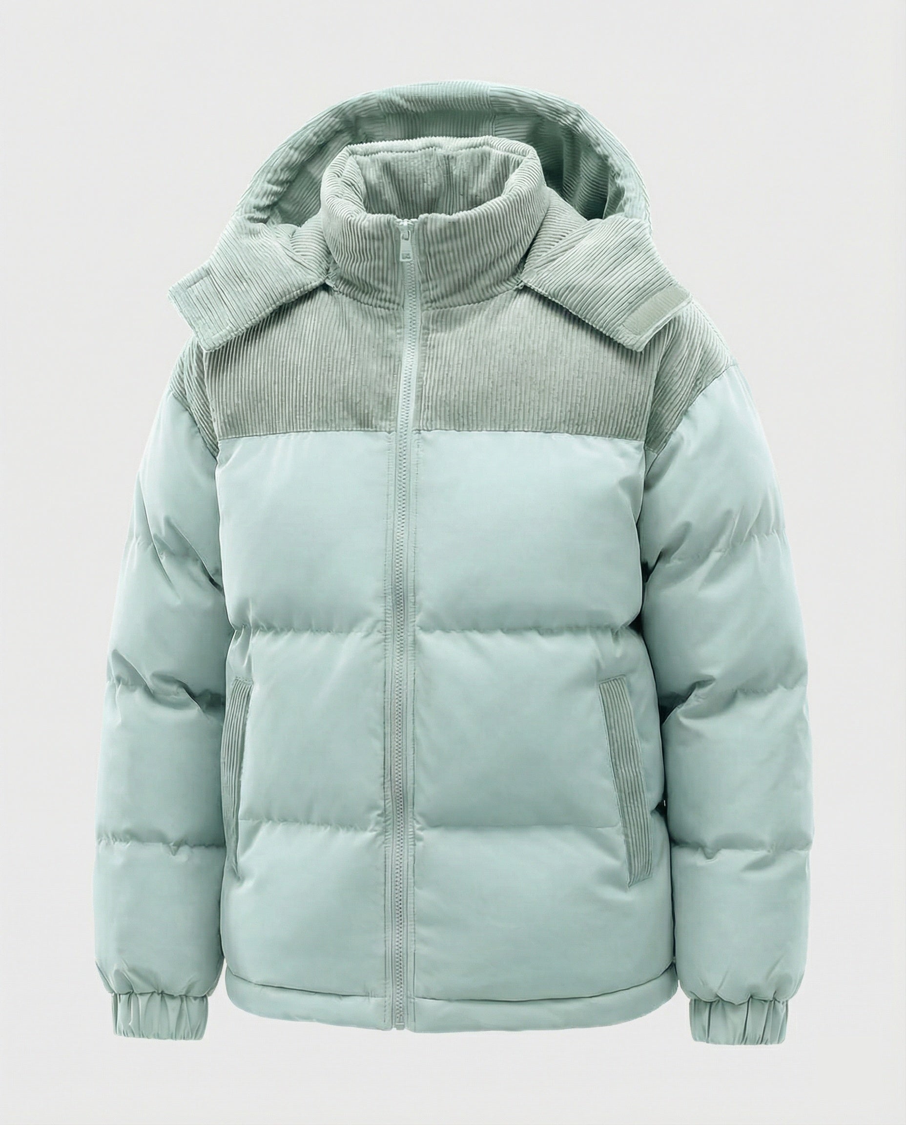 R&B | Casuale Kapuzenjacke mit Puffern und Farbblockdesign
