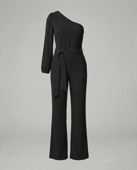 Damen Luxuriöser Overall mit Schleifengürtel & Funkelnden Details | R&B