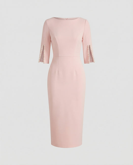 Damen Etuikleid elegant Perlen