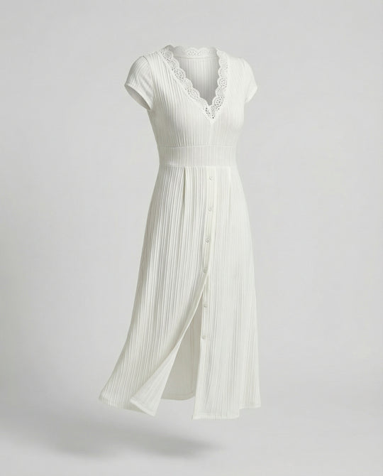Damen Midikleid elegant Plissee