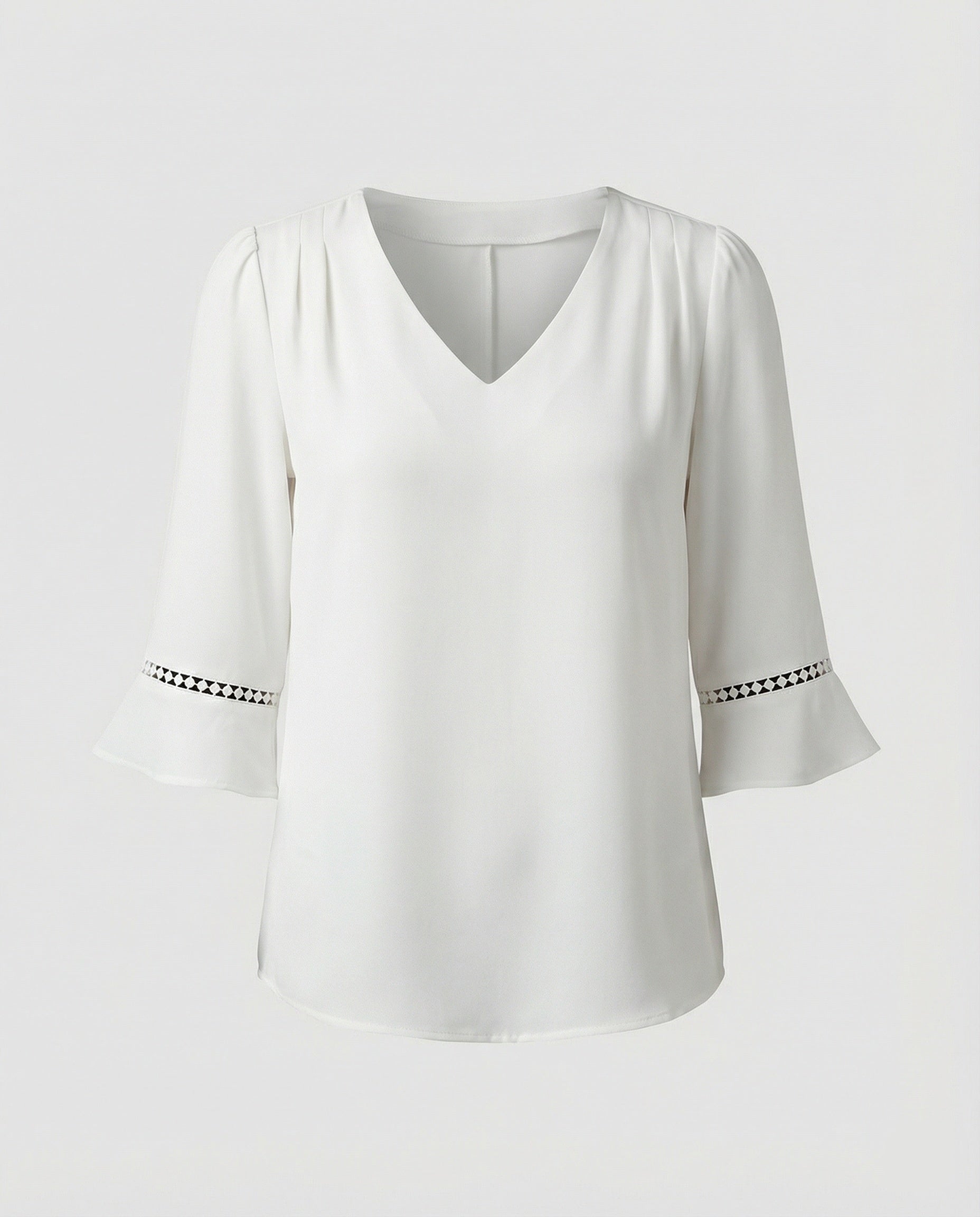 Damen Blusentop Damen V-Ausschnitt Crêpe