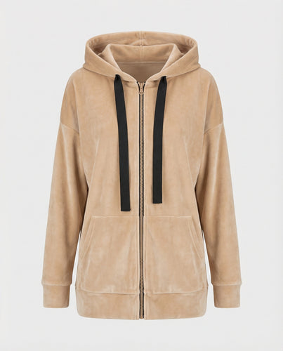Freizeitkleidung Damen Velours Kapuzenjacke