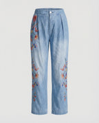 R&B | Floral Print Lockere Jeanshose für Frauen