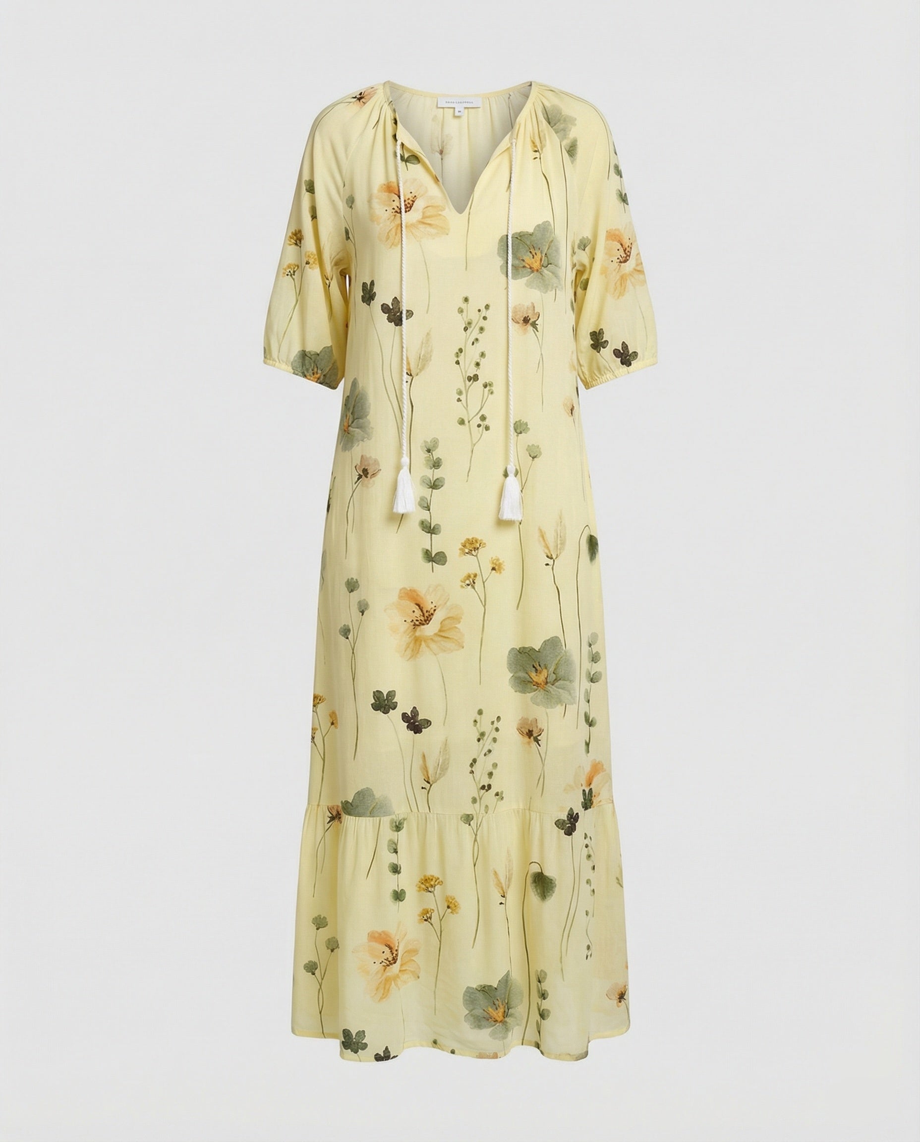 Boho Maxikleid Damen Kordelzug