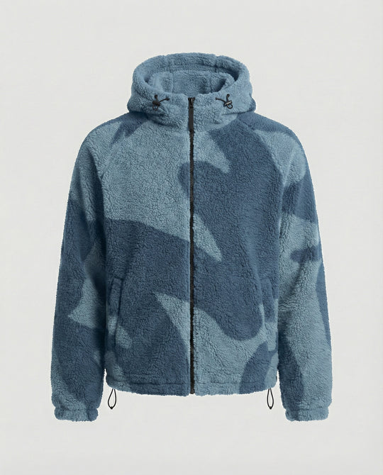 R&B | Herren Kapuzen Zip-Up Warm Fleece Jacke