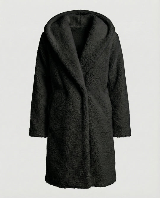Kuschelweicher Kapuzen Teddy Mantel Damen