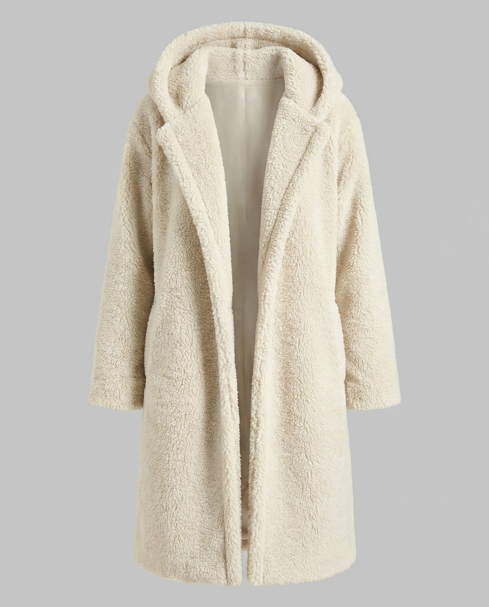 Kuschelweicher Kapuzen Teddy Mantel Damen
