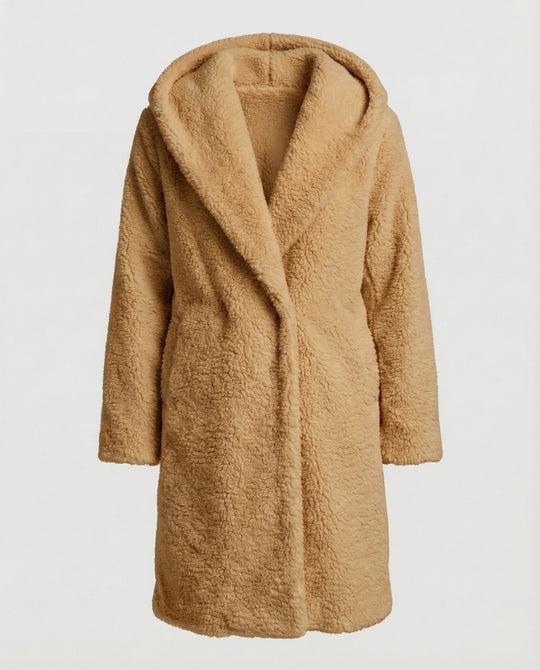 Kuschelweicher Kapuzen Teddy Mantel Damen
