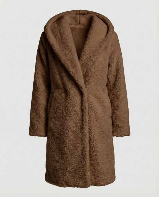 Kuschelweicher Kapuzen Teddy Mantel Damen