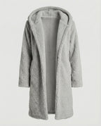 Kuschelweicher Kapuzen Teddy Mantel Damen