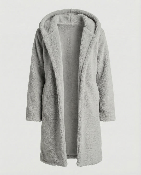Kuschelweicher Kapuzen Teddy Mantel Damen