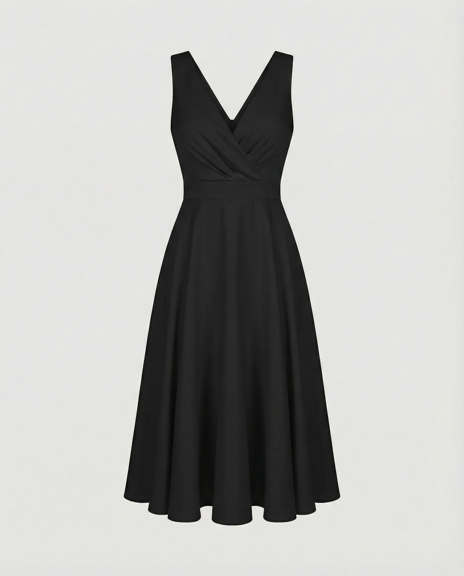 Midi-Kleid in A-Linie, Reißverschluss, Riemen, V-Ausschnitt, ärmellos, elegant, für Damen, Cocktailparty