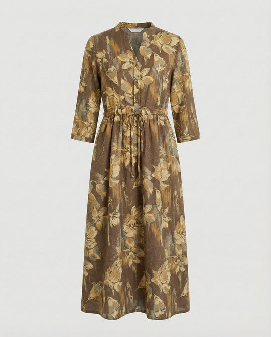 Maxikleid Damen Lässig mit Tunnelzug