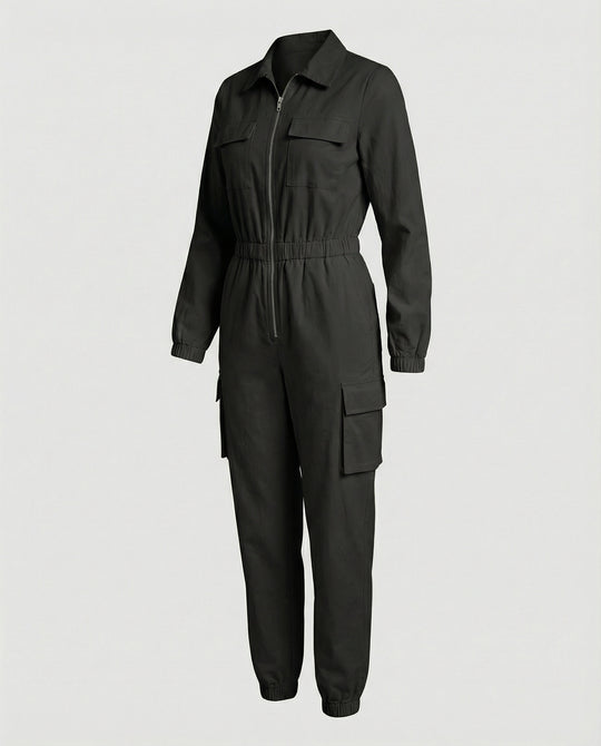 Damen Jumpsuit Elegant mit Cargo Taschen