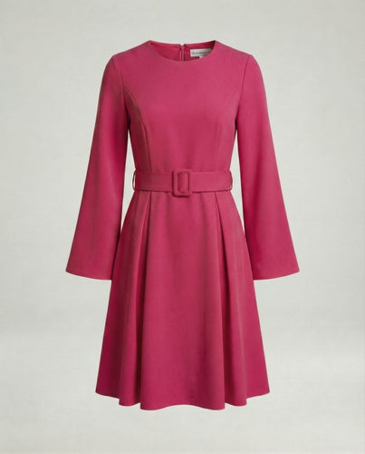Midikleid Mit Glockenärmeln Tailliert Damen