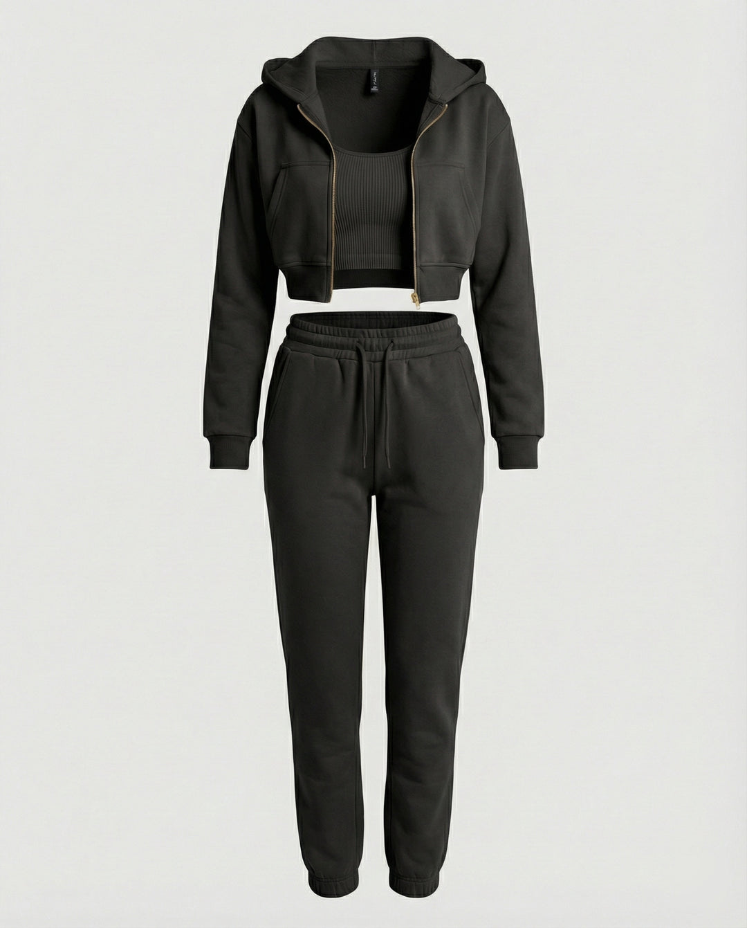 Jogginganzug Damen Lounge-Set mit Cropped Hoodie