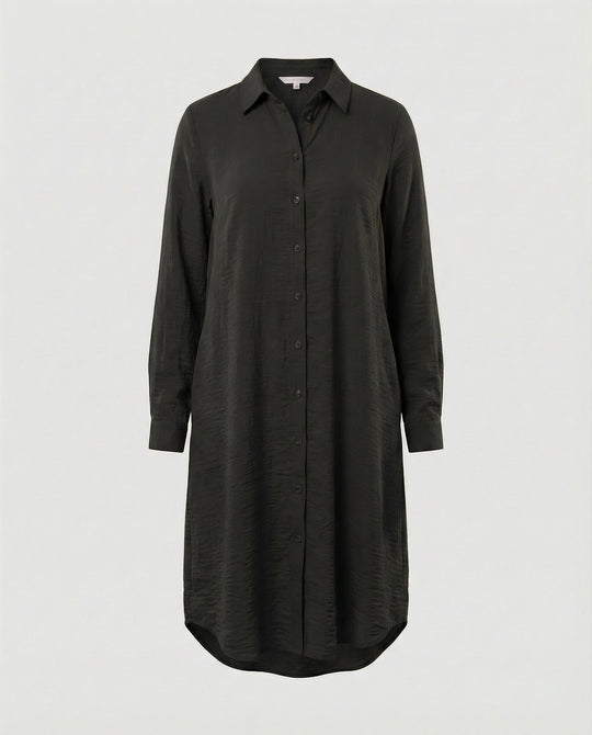 Damen Tunika Kleid lang mit Knopfleiste