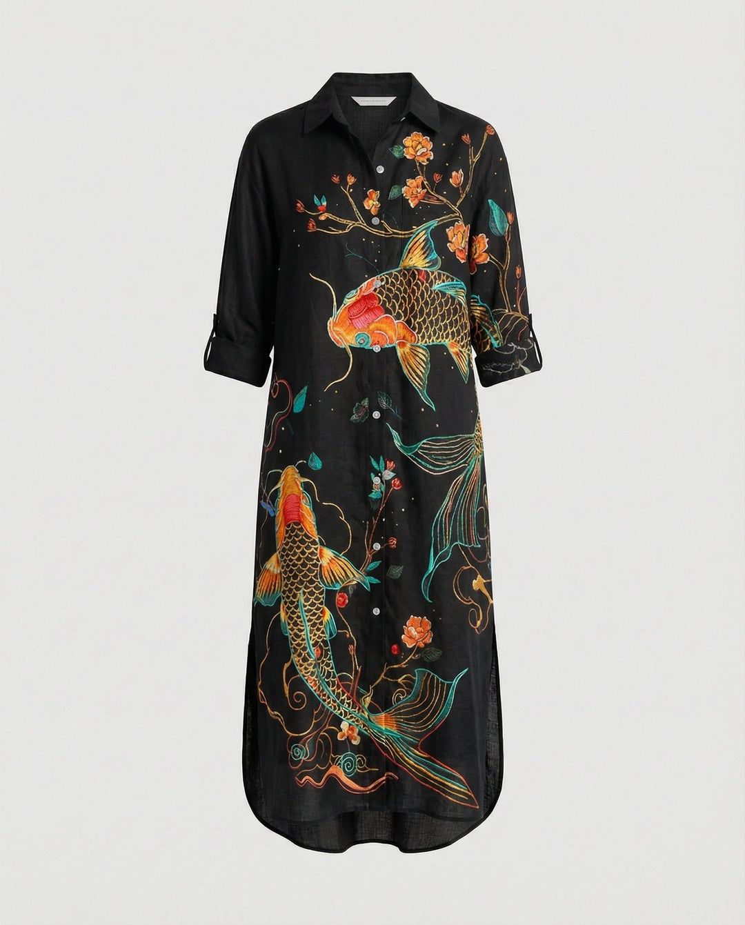 Damen Kaftan Kleid lang Seidenoptik