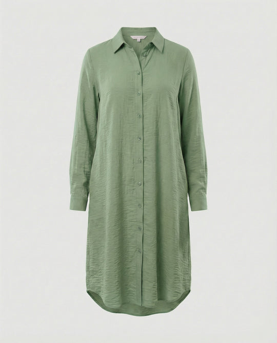Damen Tunika Kleid lang mit Knopfleiste