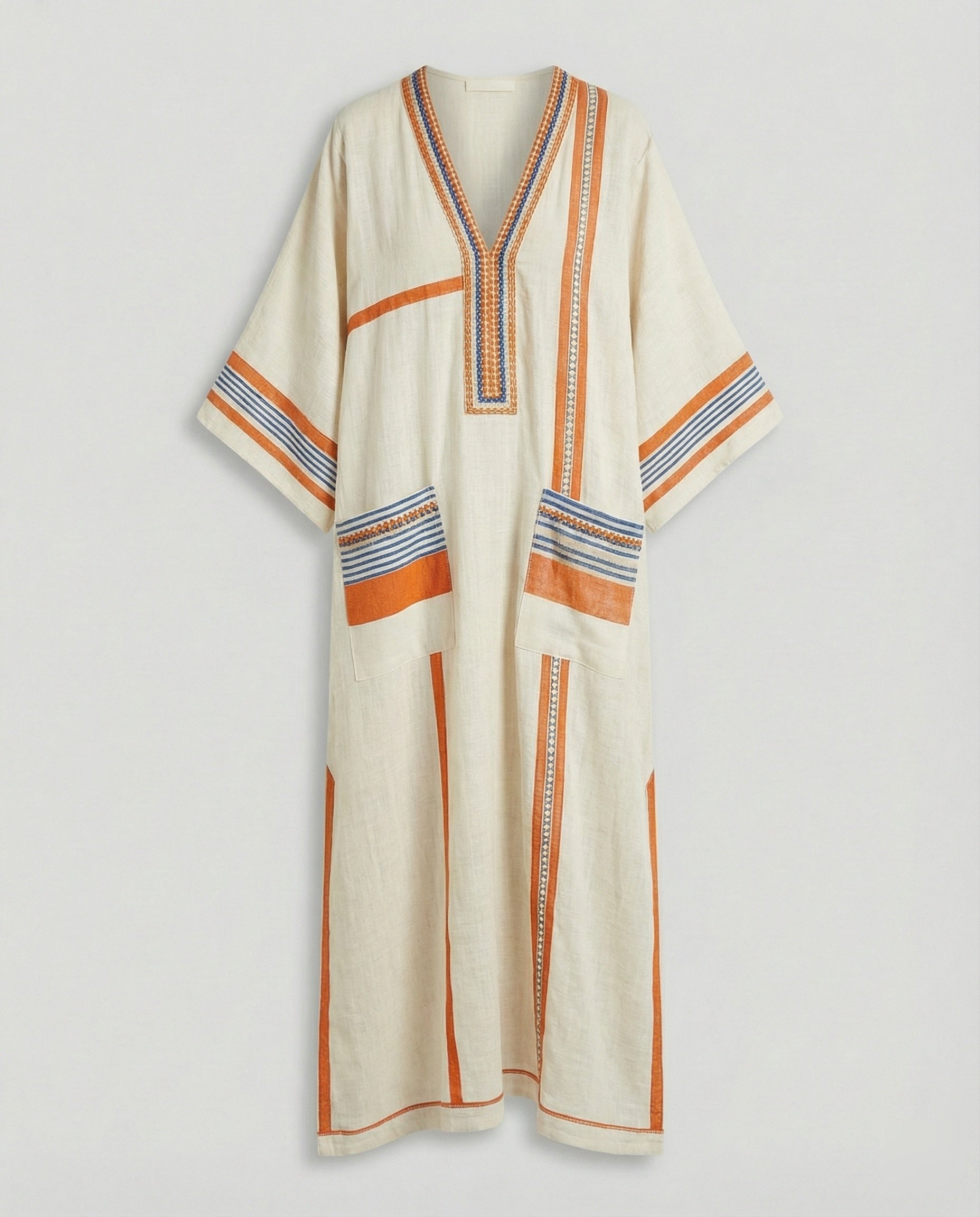Leinen Kaftan Maxikleid Damen