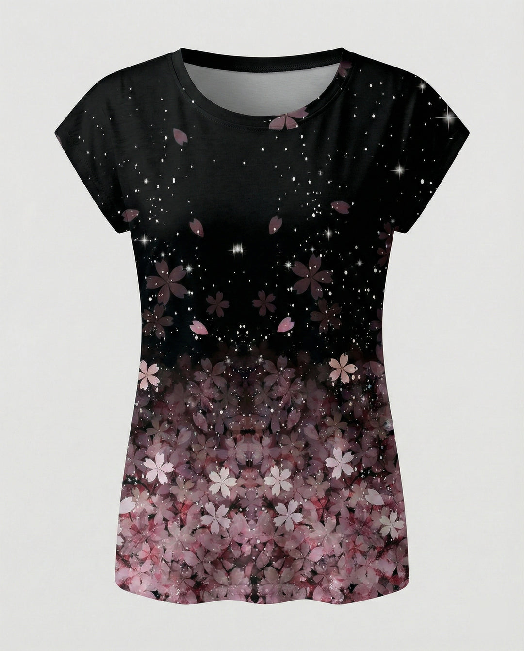 Aquarell Sommerbluse Damen Asymmetrisch