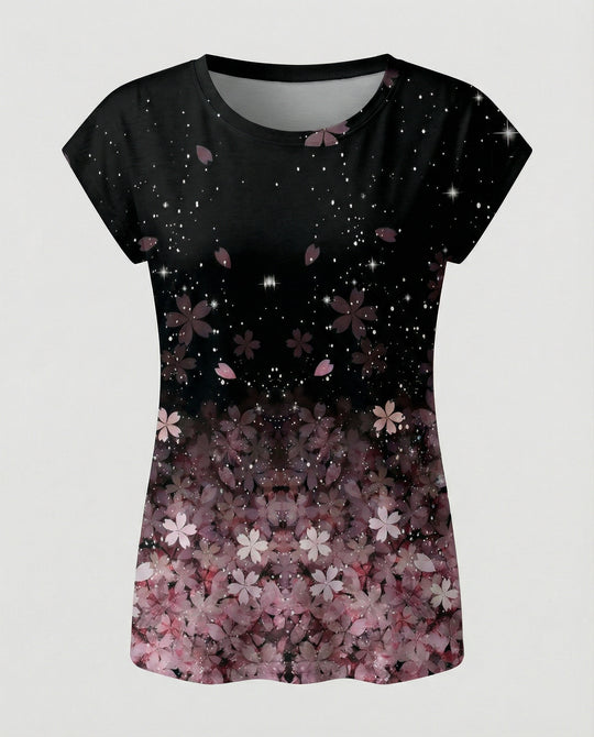 Aquarell Sommerbluse Damen Asymmetrisch