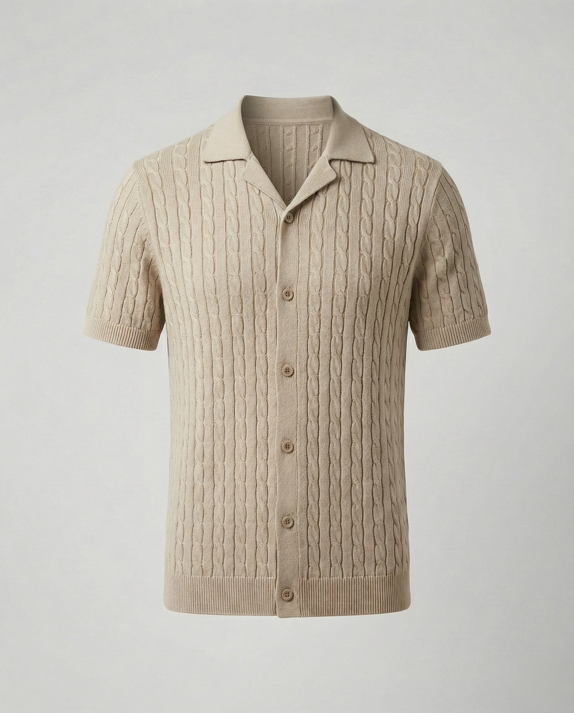 Herren Kurzarm-Strickhemd