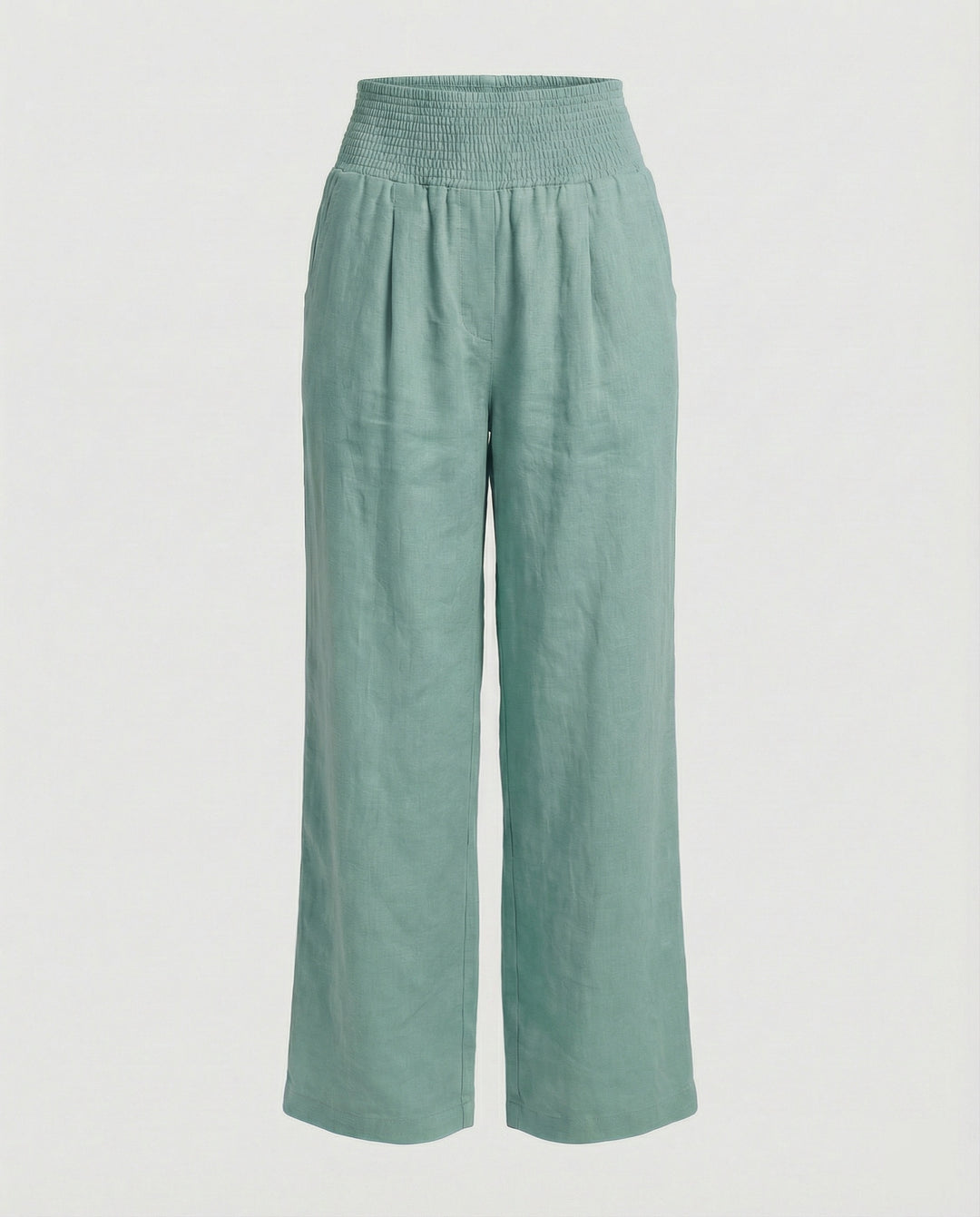 Damen Luftige Leinenhose mit elastischem Bund und Weitschnitt R&B