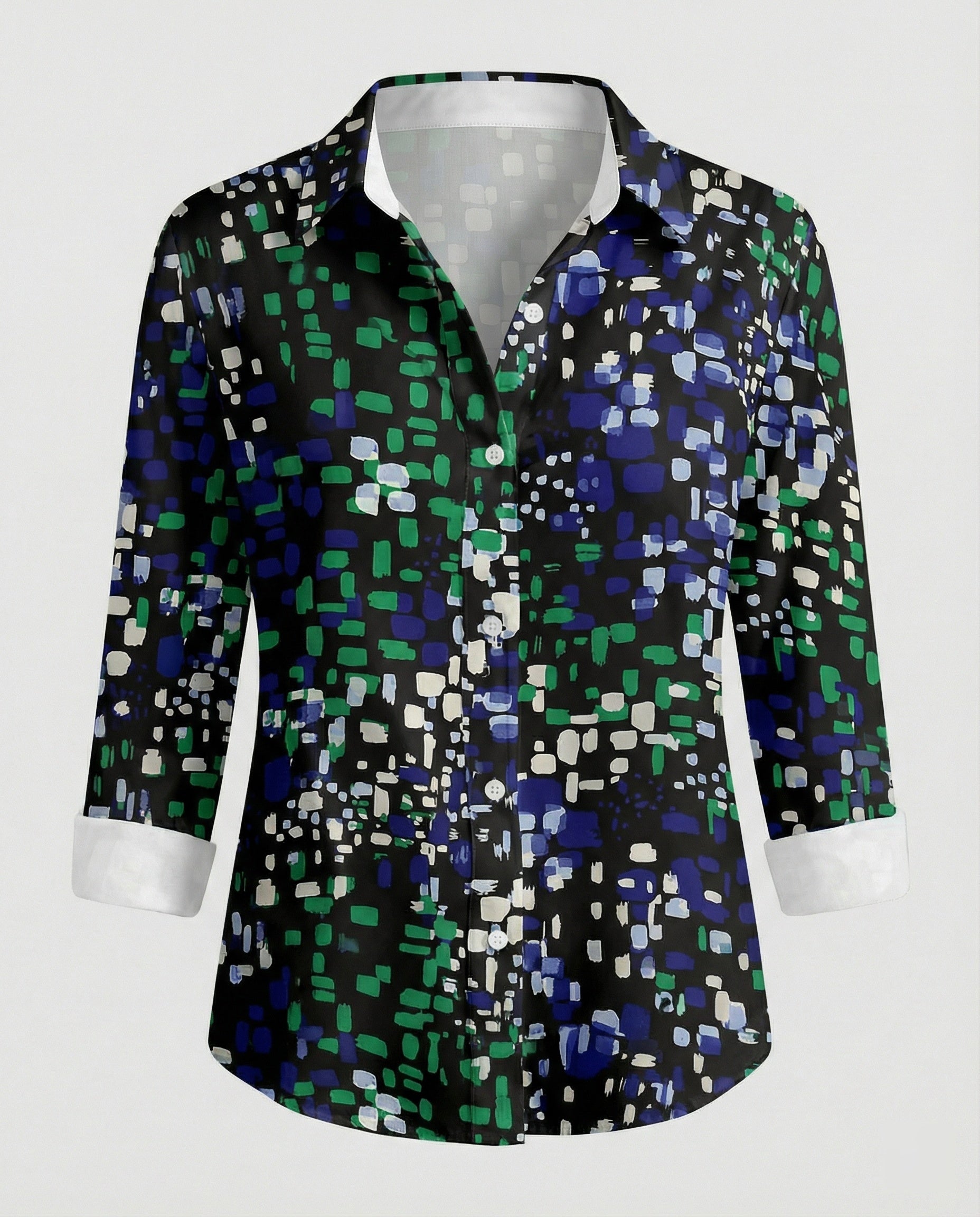 Leinenoptik Bluse Damen Floral