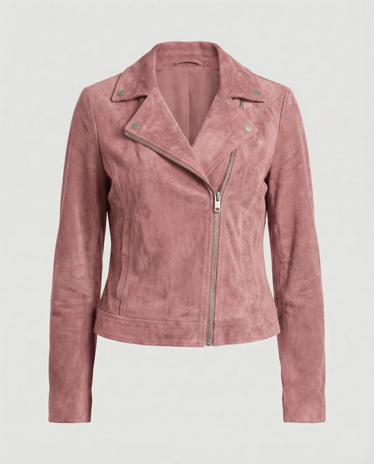 Braune Lederjacke Damen Wildlederoptik