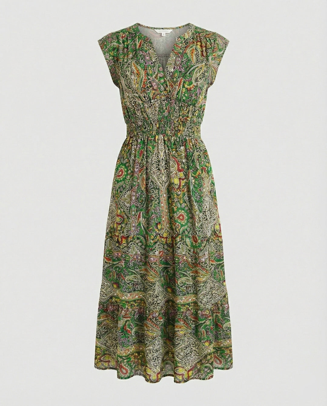 Boho Maxikleid Sommer mit Smok Taille