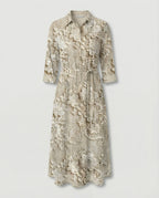 Maxikleid Damen Floral Leinenmix