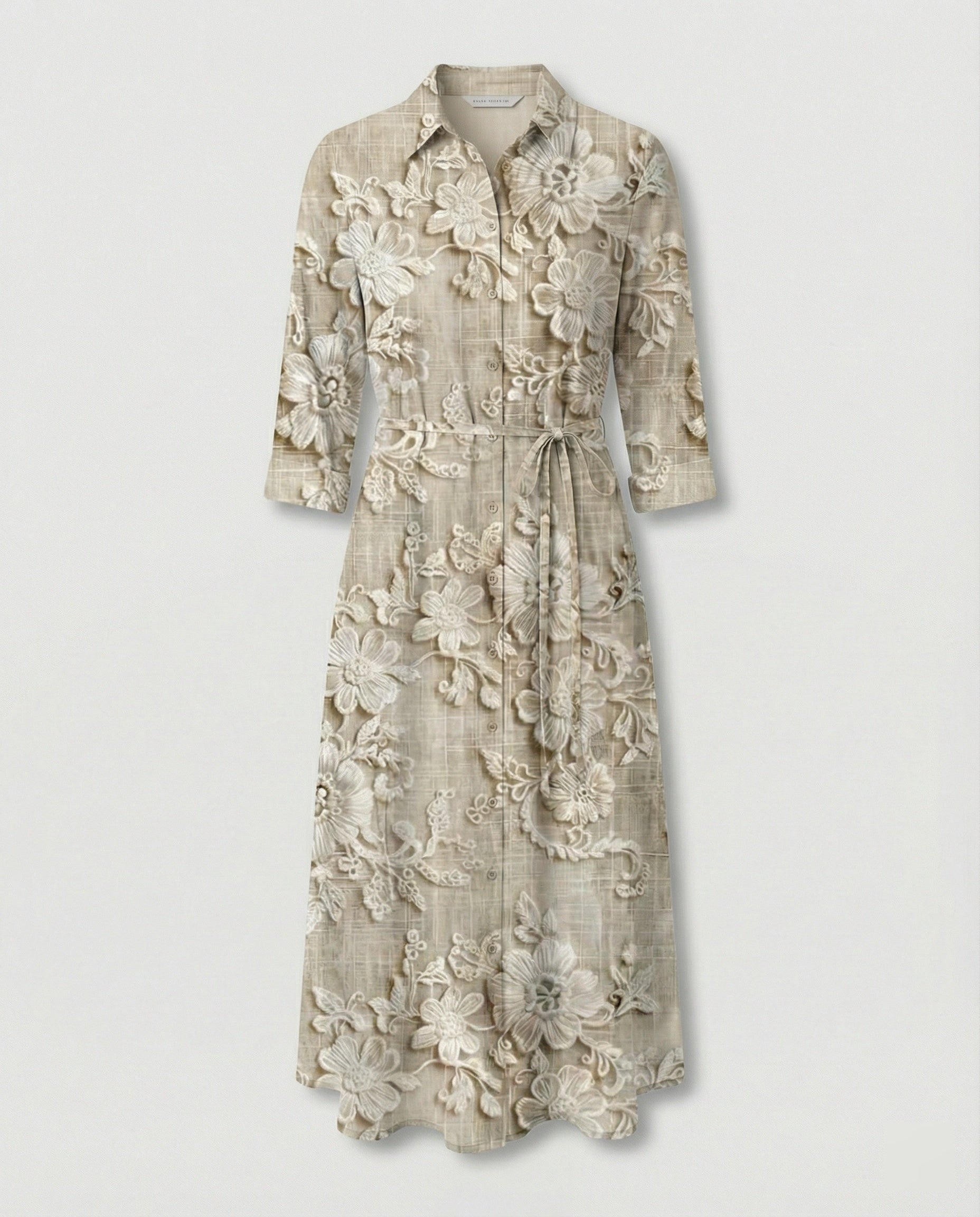 Maxikleid Damen Floral Leinenmix