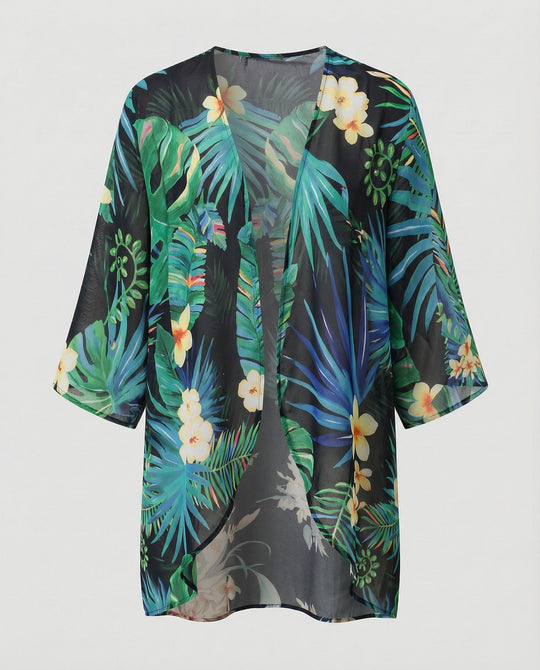 Offener Kimono Damen Floral