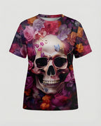 Kurzarmshirt Totenkopf Print Damen