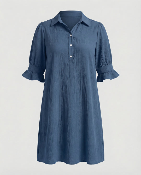Hemdblusenkleid Damen mit Taschen